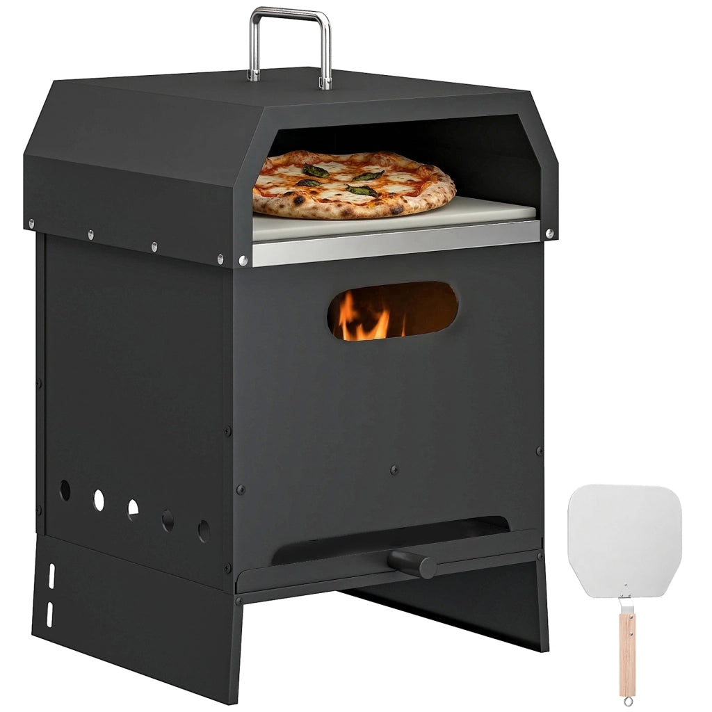 Forno per Pizza da Giardino 2 Livelli con Pizzastein ¨C zephmum ¨C Legno
