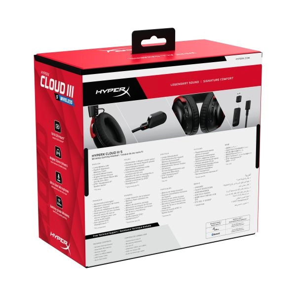 Hyperx cuffia a59z0aa / cloud iii s wireless rosso su nero