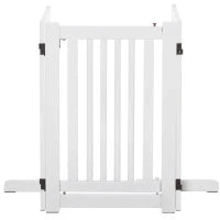Cancellino per Cani Pieghevole a 3 Pannelli, Porta Centrale con Blocco, Struttura in MDF, 155x76cm Bianco