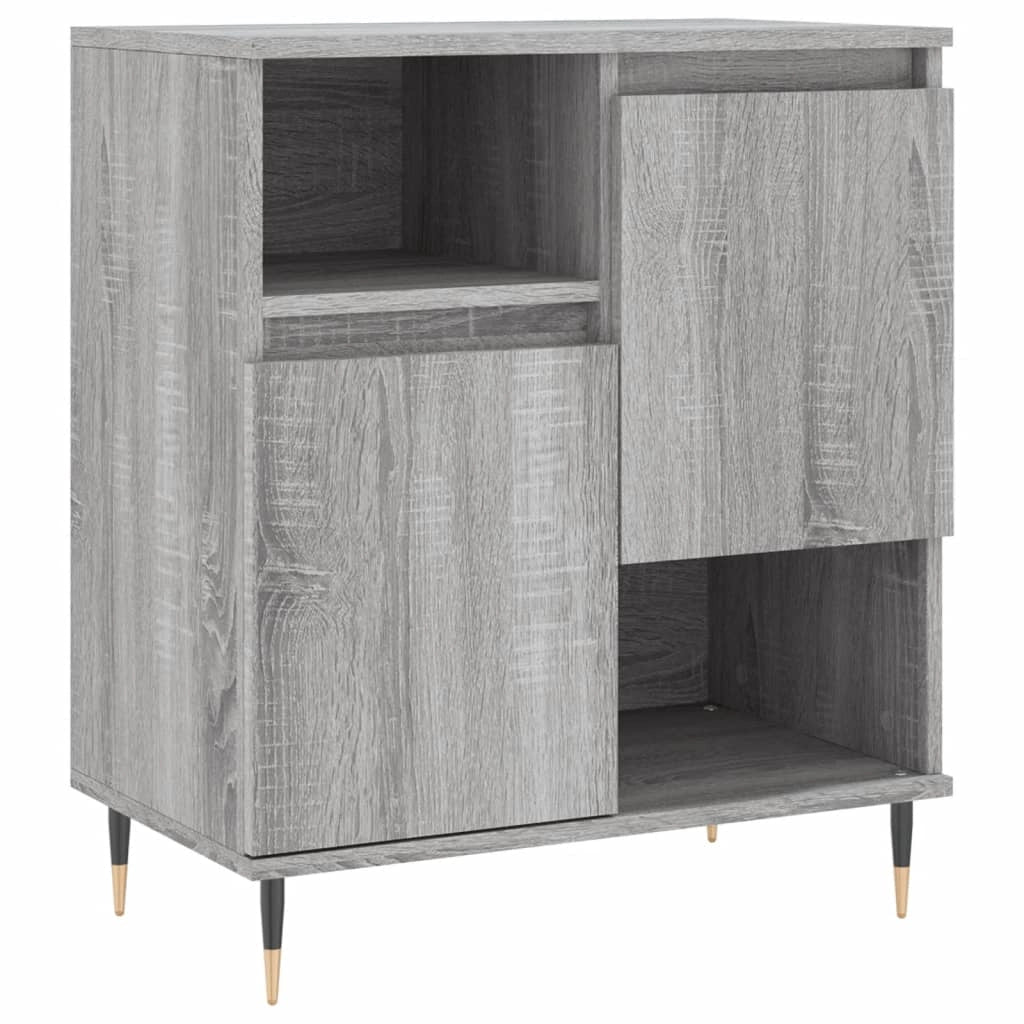 Buffet credenza cassettiera armadio mobile contenitore organizer cucina soggiorno salotti set di 2 legno ingegnerizzato Sonoma grigio 02_0036973
