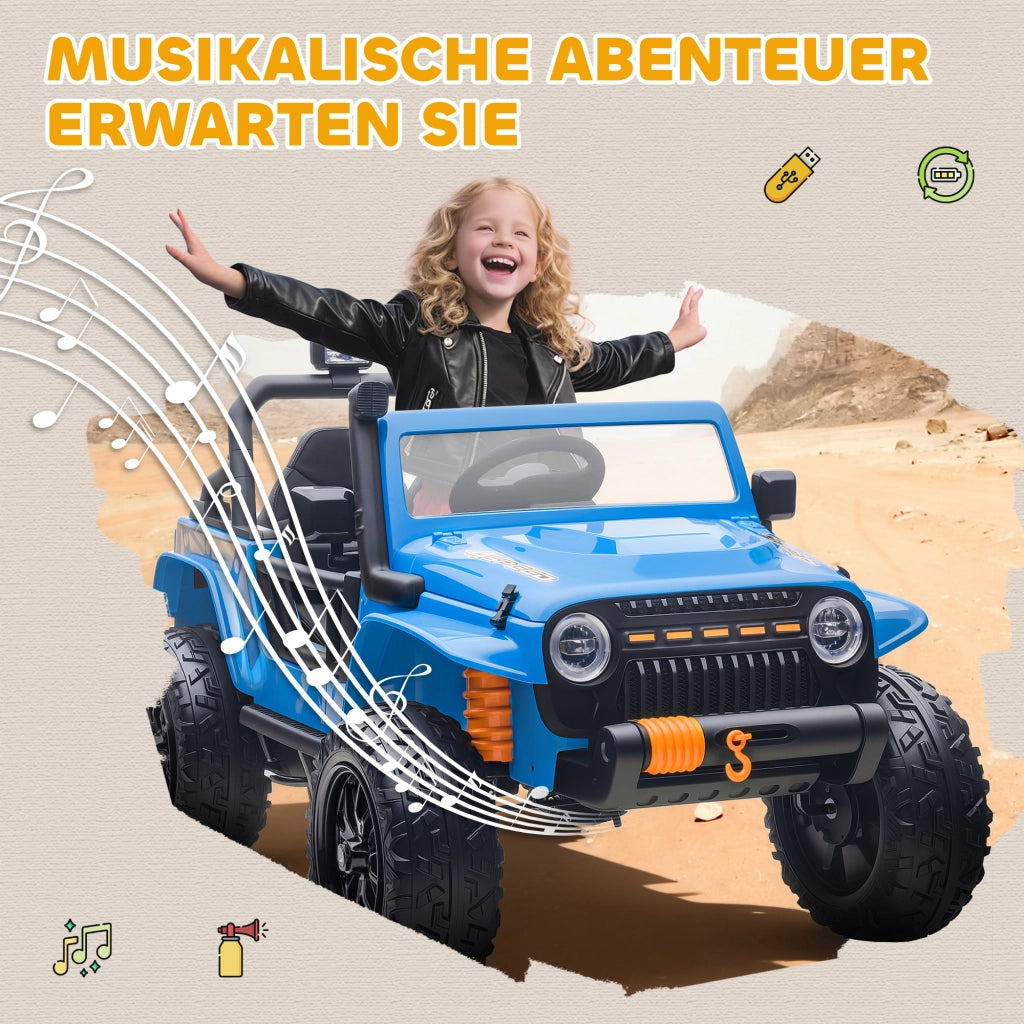 Macchina elettrica per bambini 12V ¨C zephmum ¨C Blu con telecomando e luci LED