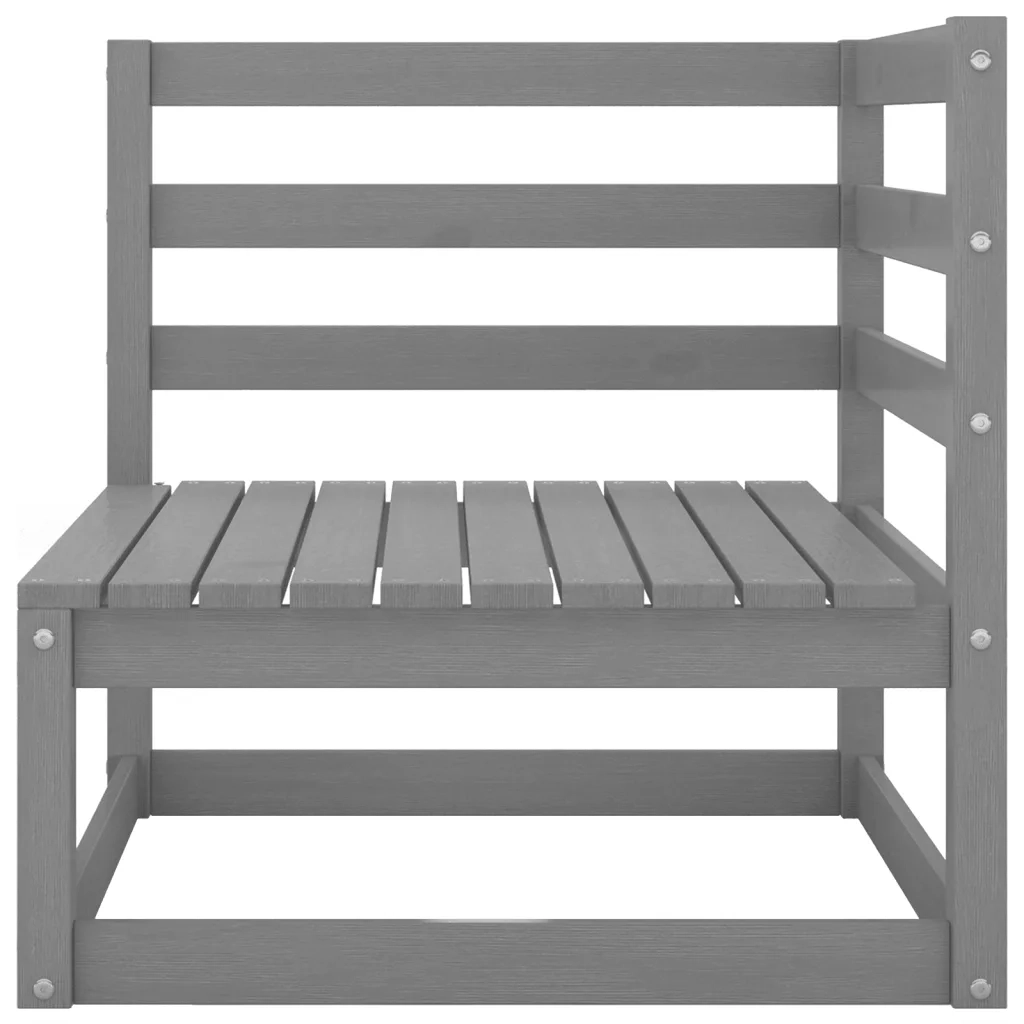 Set Divani da Giardino 6 pz Grigio in Legno Massello di Pino 3075441