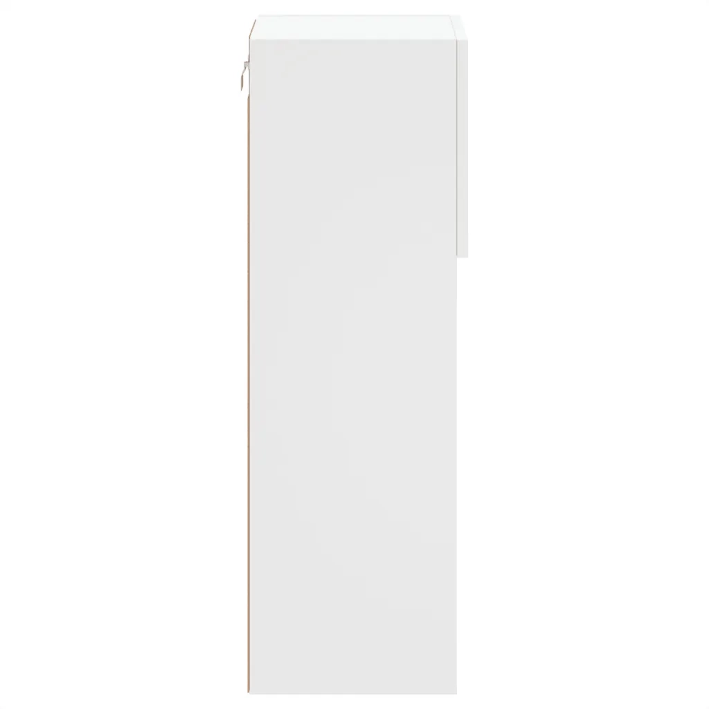 Mobili Porta TV con Luci LED 2 pz Bianchi 30,5x30x90 cm 837002