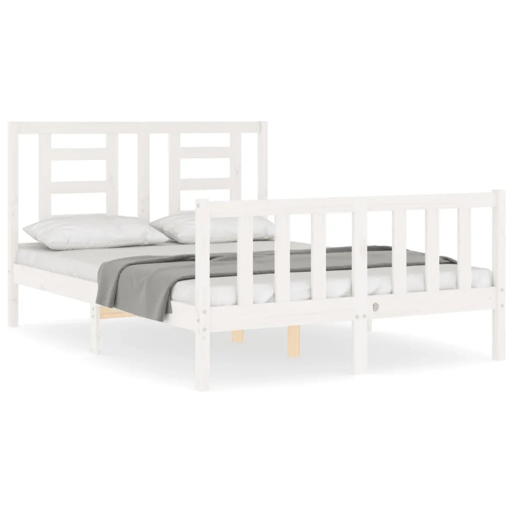 Giroletto senza Materasso-Struttura Letto Bianco 120x200 cm Legno Massello Pino 822160