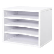 Organizer da scrivania in legno bianco con 4 ripiani porta stampante ¨C Xylo ¨C 35,5x25x28,6 cm