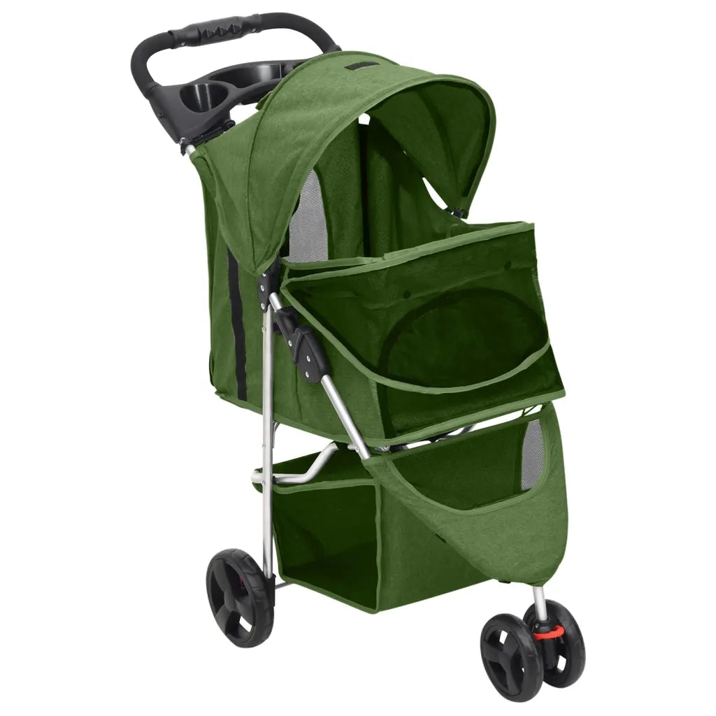 Passeggino per Cani Pieghevole Verde 80x46x98cm Tessuto Oxford CFW1627270