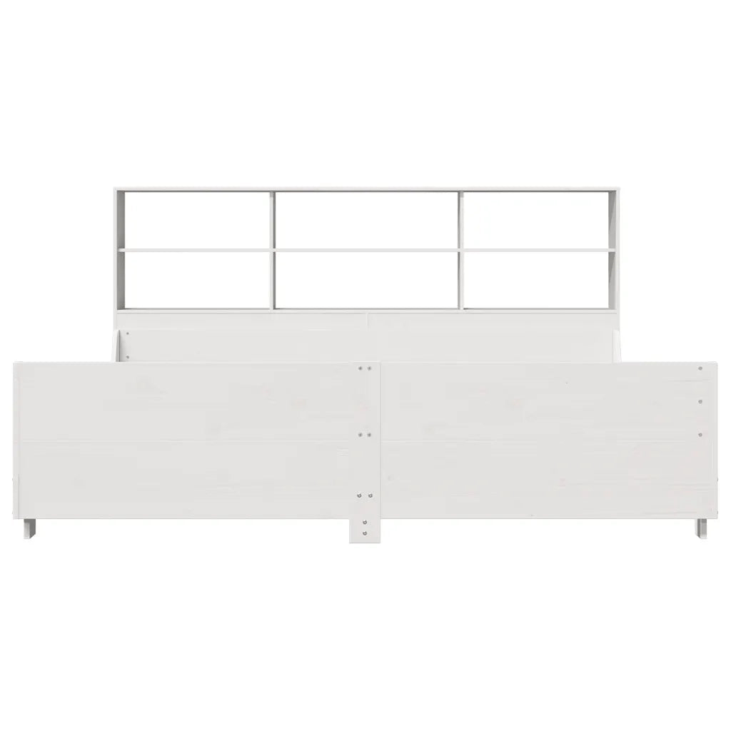 Letto Libreria senza Materasso Bianco 180x200 cm Legno Massello 3323798