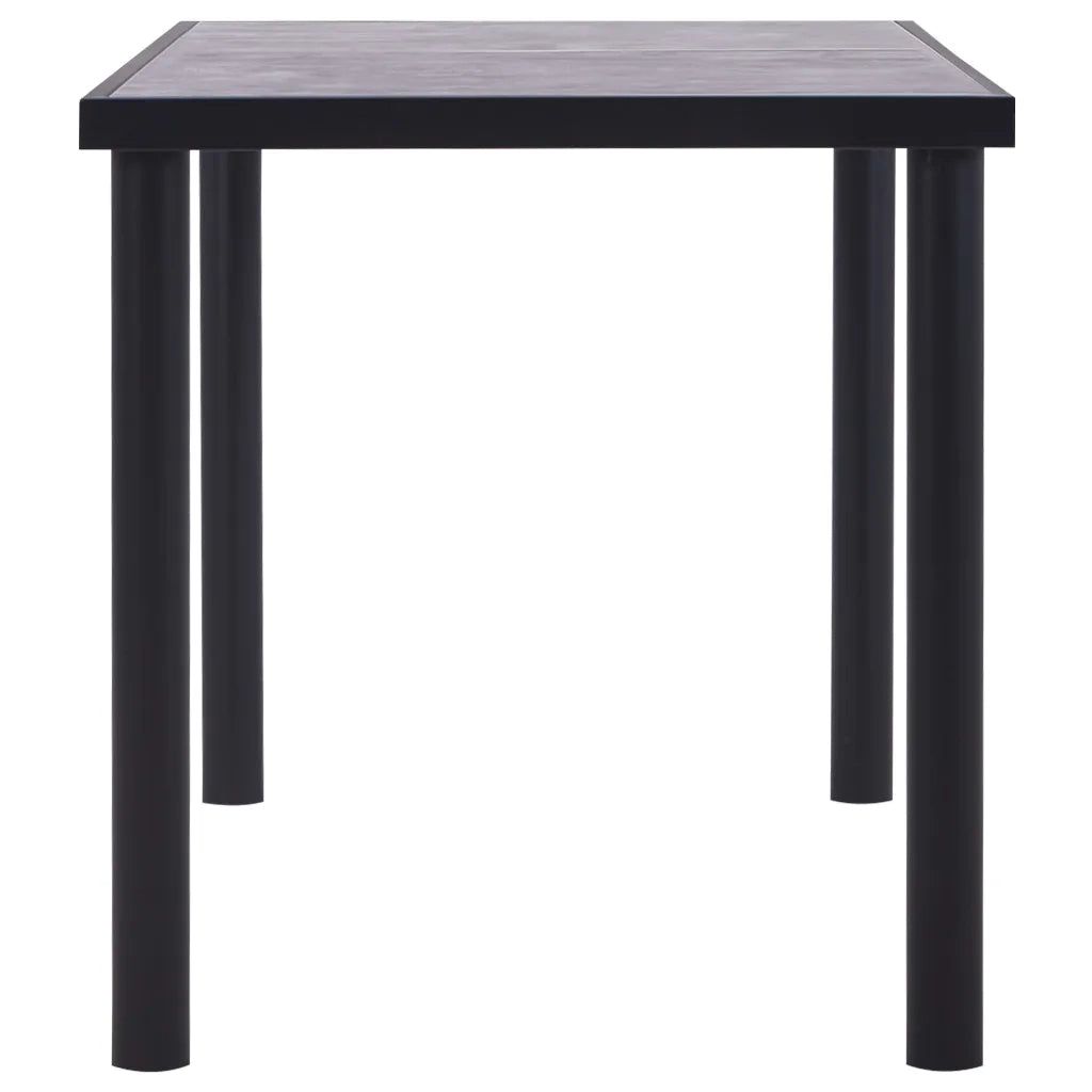 Tavolo da Pranzo Nero e Grigio Cemento 140x70x75 cm in MDF cod mxl 8249