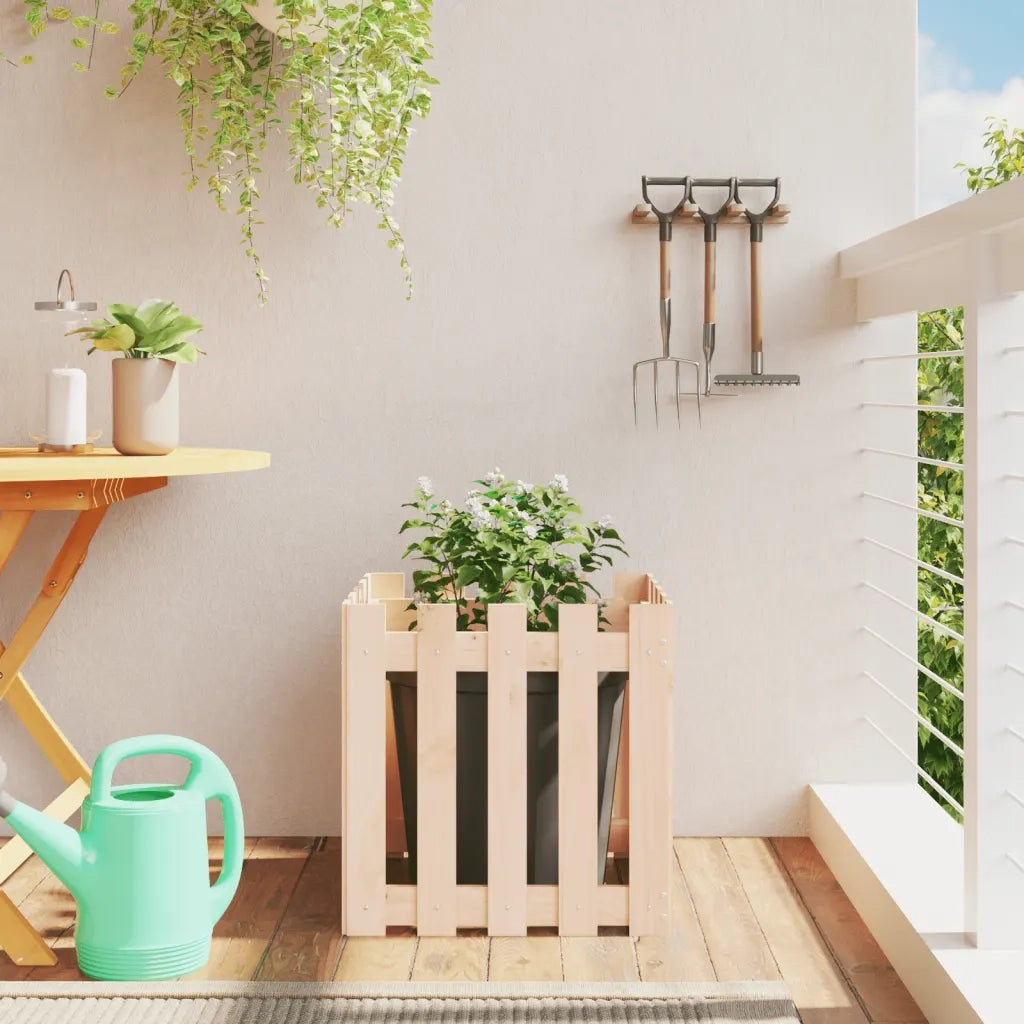 Fioriera Giardino Design a Recinzione 50x50x50 cm Massello Pinocod mxl 131547