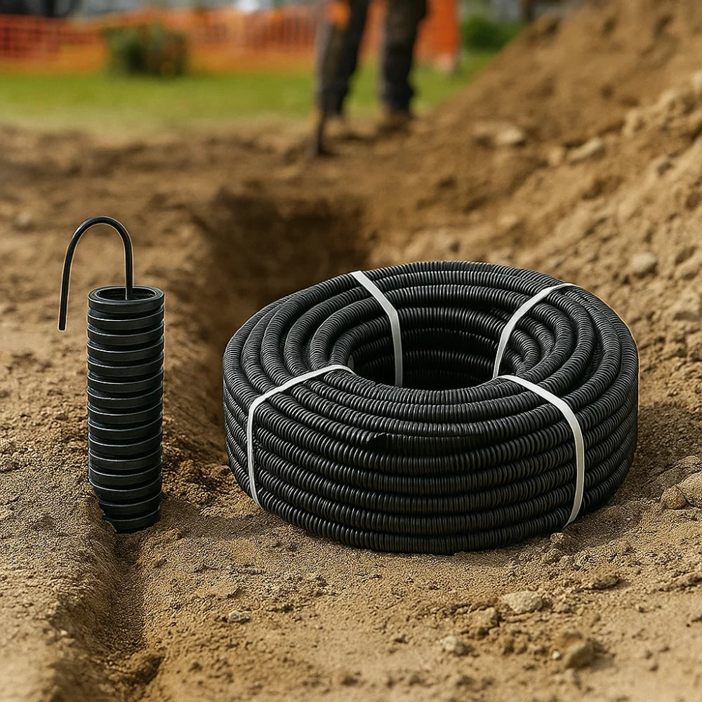 Tubo corrugato per cavi elettrici pieghevole pvc autoestinguente con sonda *** diametro 20 millimetri, lunghezza metr...