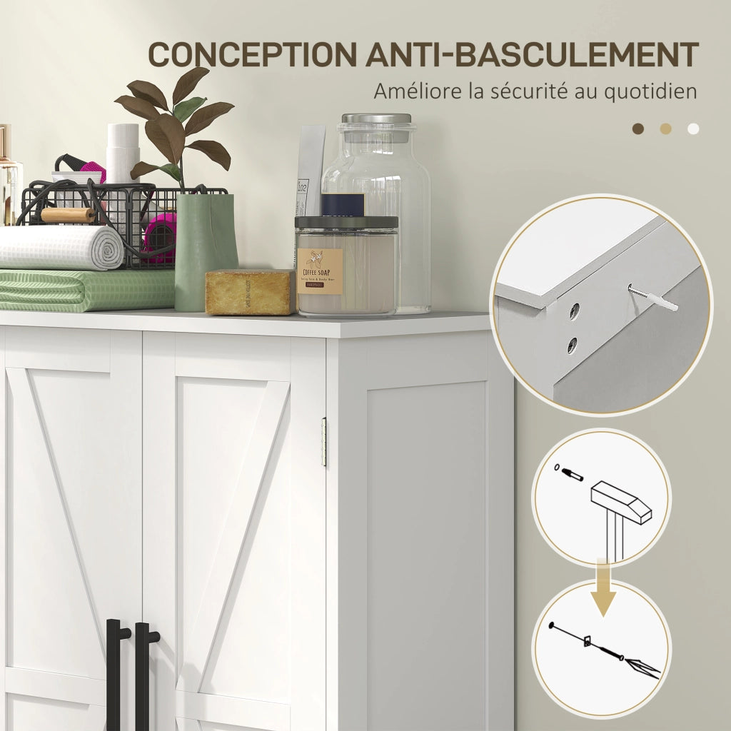 Mobile Bagno con 4 Cassetti e Anta ¨C zephmum ¨C Bianco 81.2x30x83.8 cm
