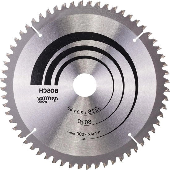 Lama circolare per legno 216x30x2mm 60 denti - per lavorazione del legno