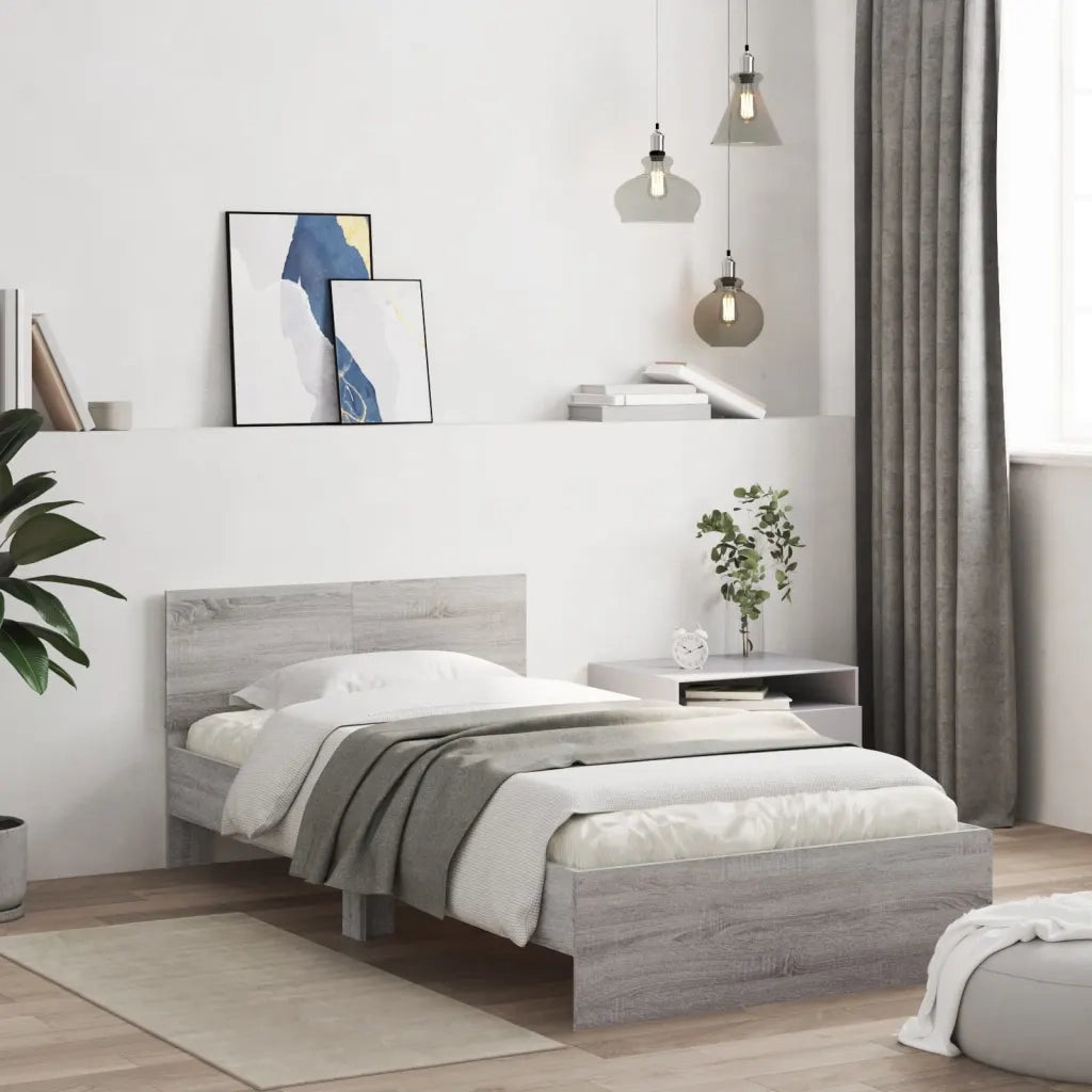 Giroletto Testiera Grigio Sonoma 100x200 cm Legno Multistratocod mxl 86534