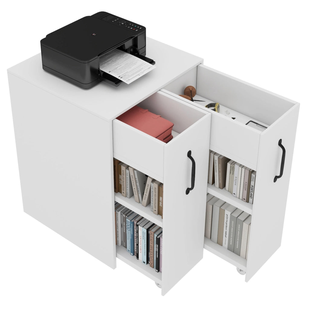 Mobile contenitore con ruote bianco 52 x 50 x 75 cm