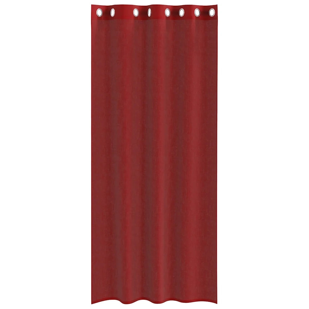 Tende in Voile con Occhielli 2 pz Rosso Vino 4102157