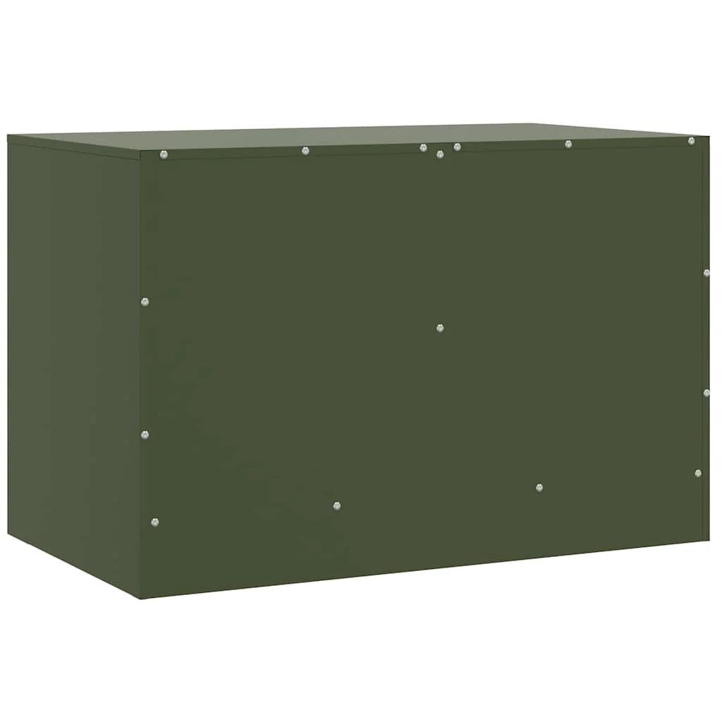 Mobile TV multimediale scaffale TV credenza mobile TV sala da pranzo soggiorno camera da letto 2 pezzi verde oliva 67 x 39 x 44 cm acciaio verde 02_0028641