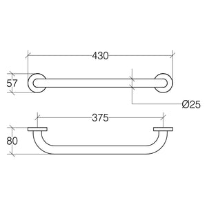 Lineabeta - Maniglione di sicurezza Othello L.43 cm cromo lucido