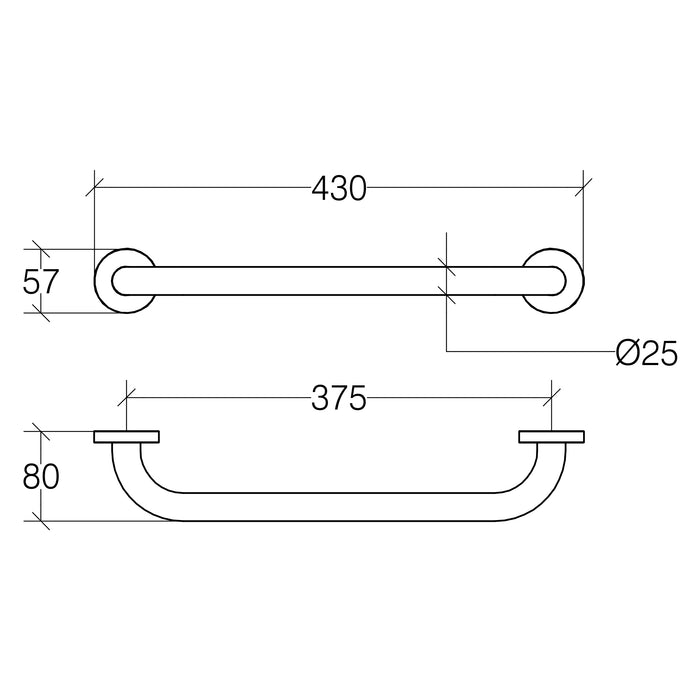 Lineabeta - Maniglione di sicurezza Othello L.43 cm cromo lucido