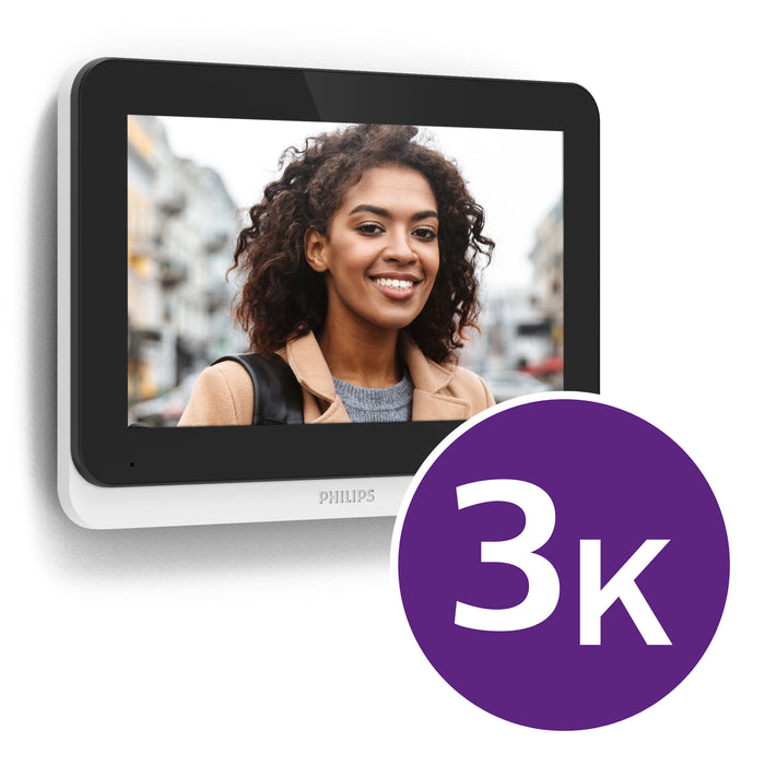 Videocitofono Smart Wi-Fi PHILIPS WelcomeEye Connect 3K - Kit Video Touch screen 7'' - 2 Fili - per 1 o 2 Appartamenti