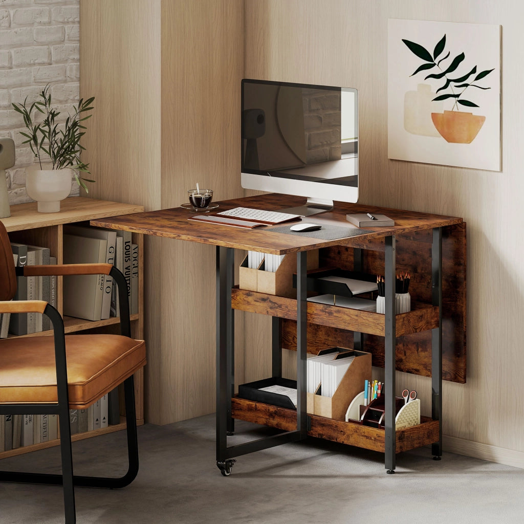 Tavolo da pranzo pieghevole salvaspazio ¨C Xylo ¨C design industriale metallo marrone 4 persone