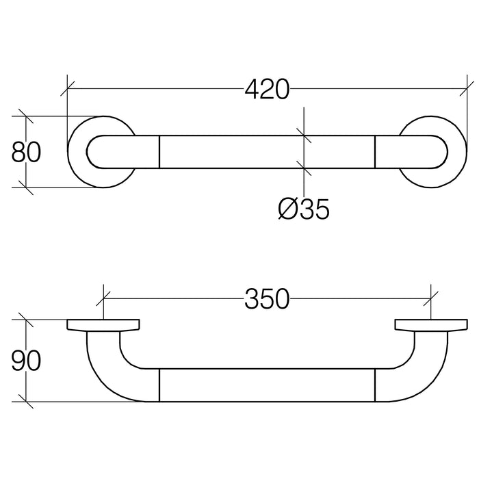 Lineabeta - Maniglione di sicurezza Othello L.42 cm bianco