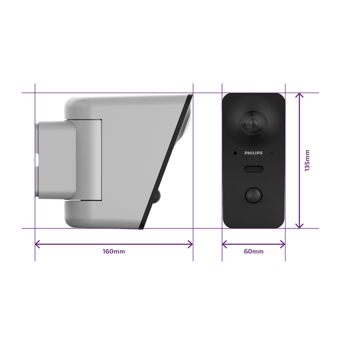 Philips Connect 3K Kit videocitofono filare connesso WIFI + telecamera per interni + telecamera per esterni