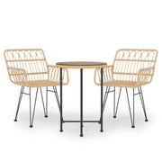 Set da Pranzo da Giardino 3 pz | Set Salotto da Giardino in Polyrattan