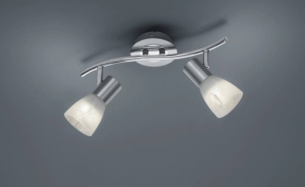 Faretto soffitto Trio Levisto argento 2 luci E14 dimmerabile