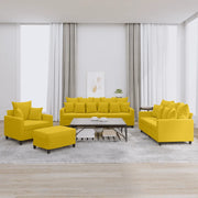 Set di Divani 4 pz con Cuscini giallo in Velluto 3201696