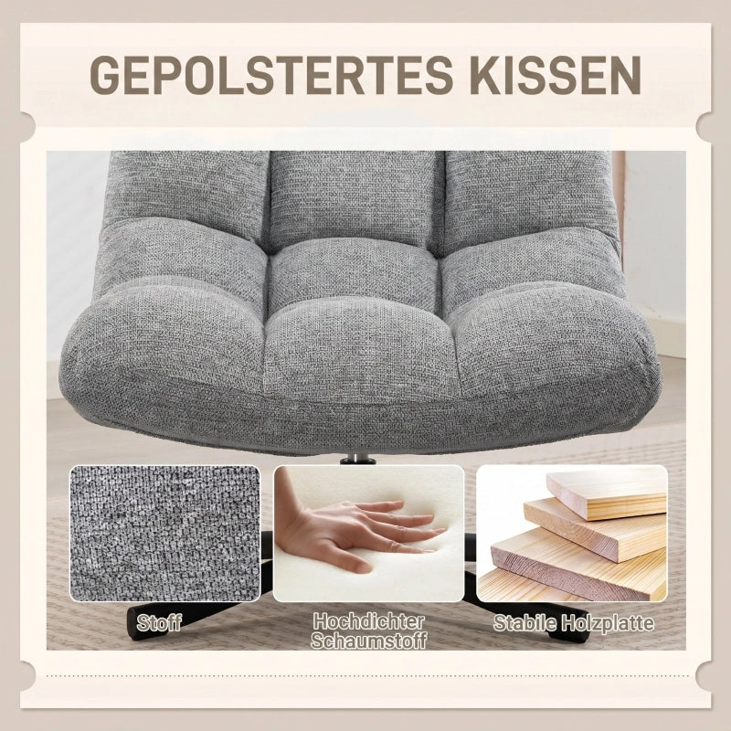 POLTRONA Girevole 76x65x45 cm Grigia in Poliestere