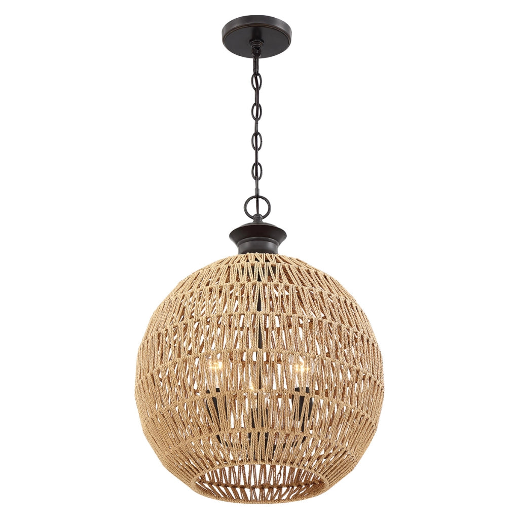 Lampada a sospensione boho marrone Casablanca 3xE27 Quoizel