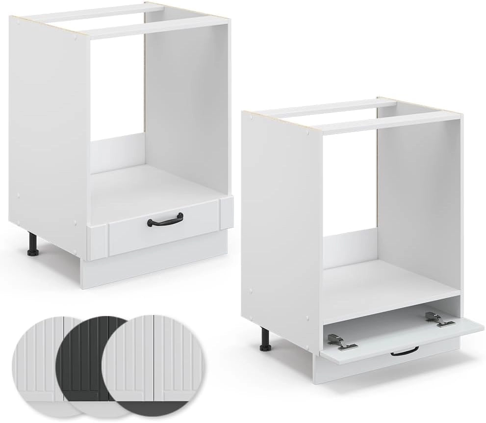 Mobile per forno da incasso Fame-Line, Bianco casa di campagna, 60 cm senza piano di lavoro, per la combinazione con altri moduli della serie Fame-Line
