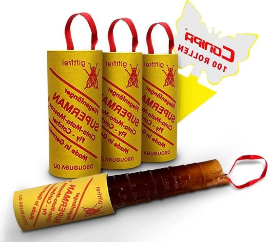 Kit per cattura insetti con 100 rotoli di colla - adesivo giallo supplementare - cattura insetti contro le zanzare - modello senza veleno per interni