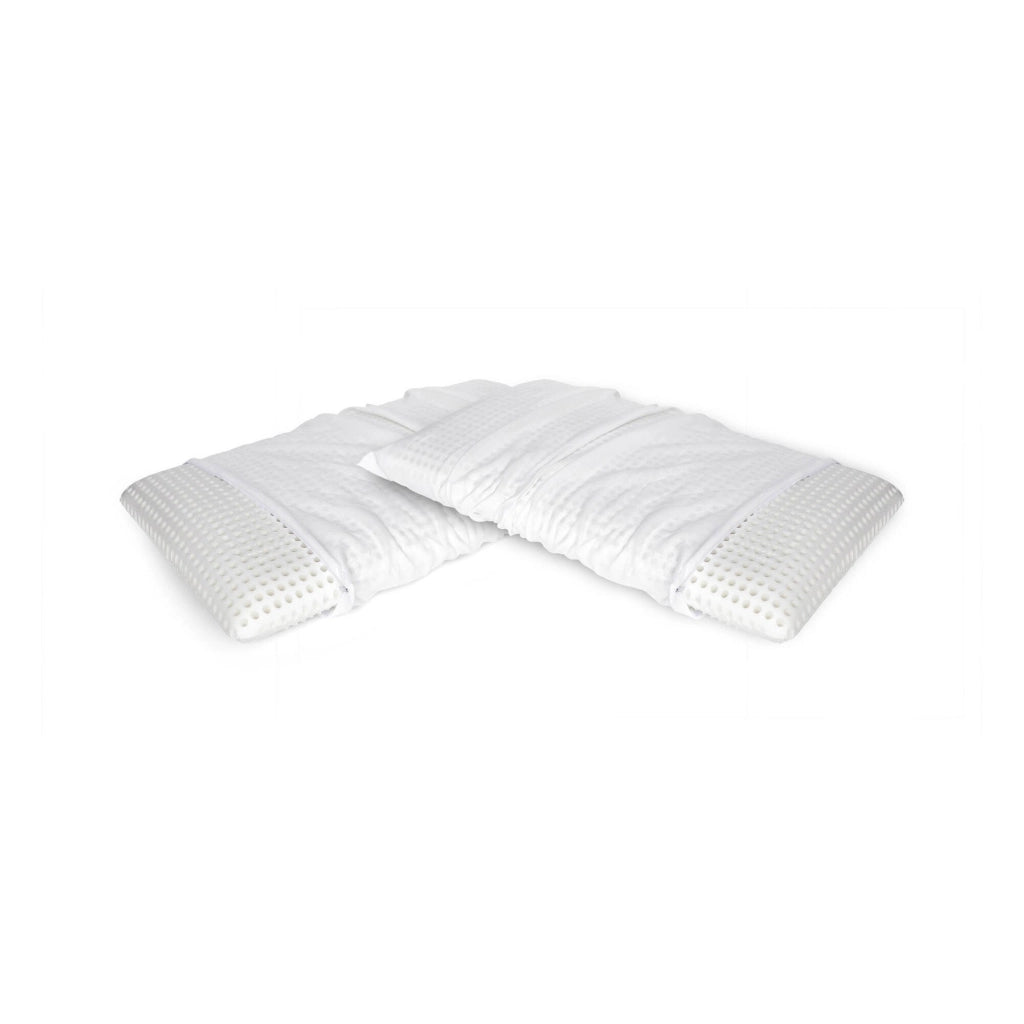 Talamo Italia Set di 4 Cuscini per Alloro, 100% Made in Italy, Guanciale sfoderabile a "saponetta" in Memory Foam forato, Anallergico e Traspirante, 70x39xh10 cm