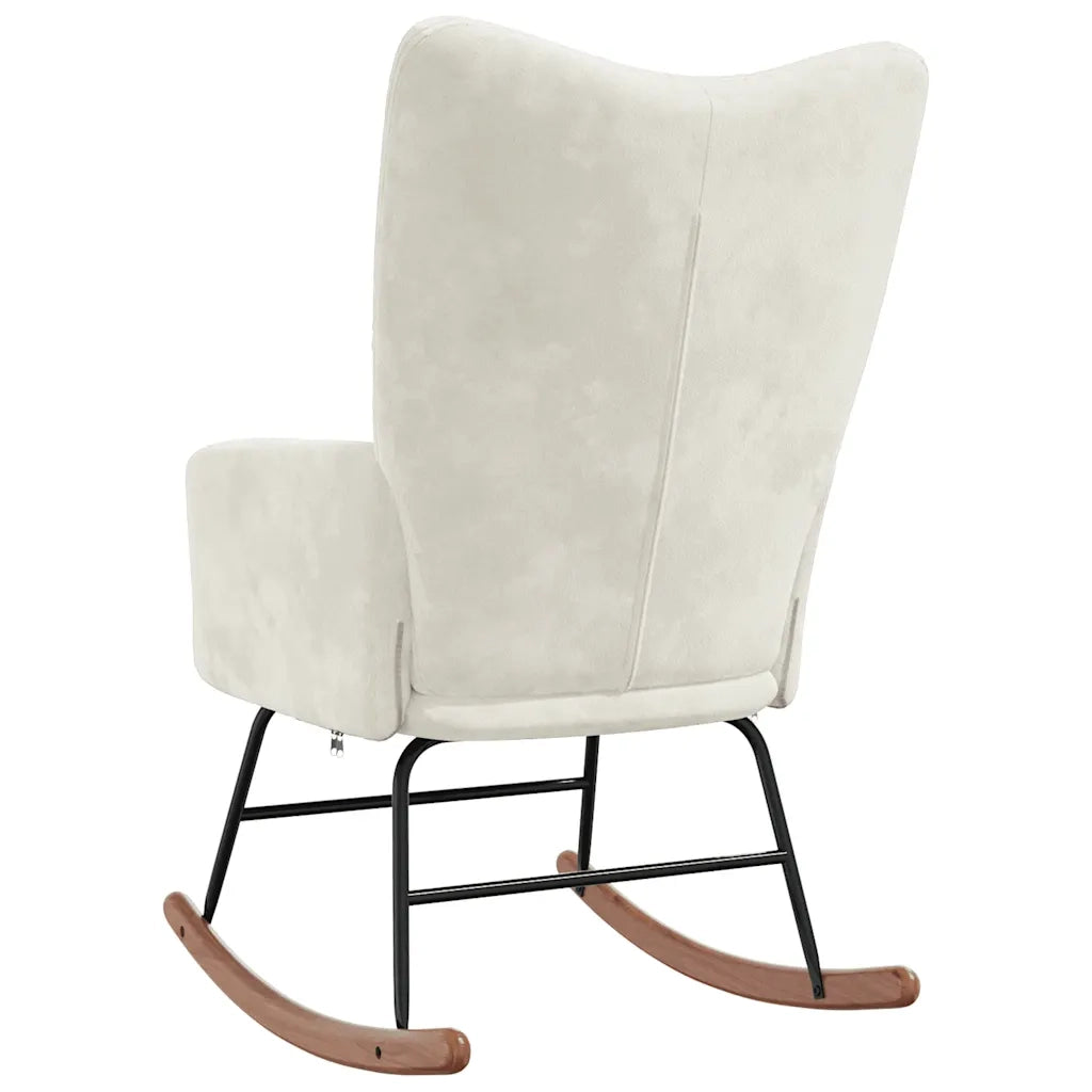 Sedia a Dondolo Crema in Velluto CFW7397965