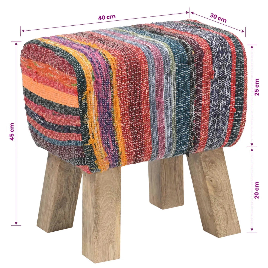 panchina 40 x 30 x 45 cm Pelle Vera Multicolore 42042103