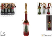 1 Pezzo Decorazione Natalizia Bottigli con Pigna Albero e Luci 29 cm 3 Decori