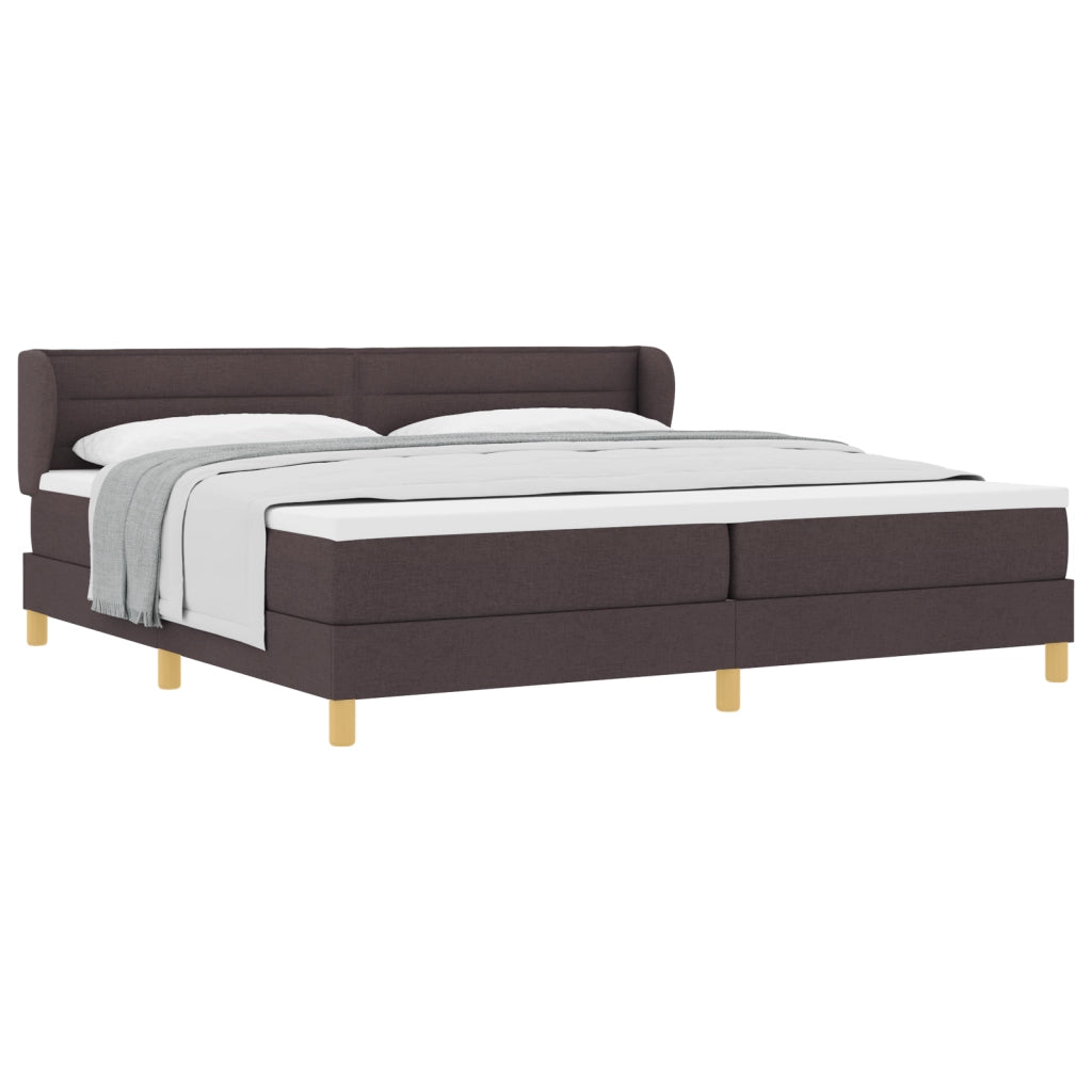 Letto con Materasso - Marrone Scuro - 200x200 cm - Tessuto