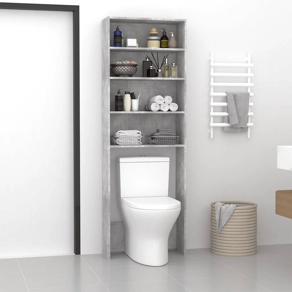 Mobile per Lavatrice Grigio Cemento 64x24x190 cm CFW3789124