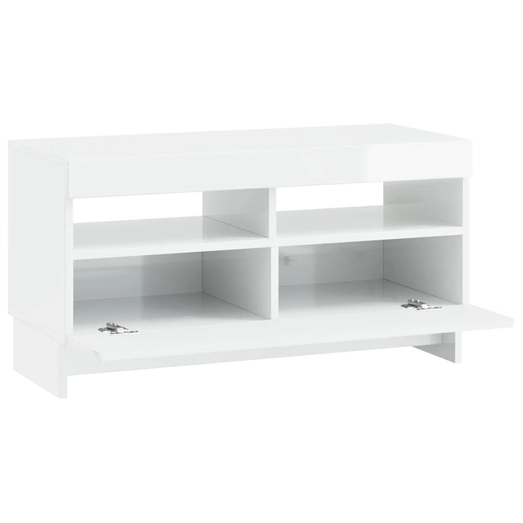 Mobile TV LED Bianco Lucido Legno ingegnerizzato 896119