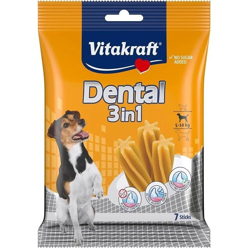 DENTAL 3 IN1 DENTAL 3 IN1 CURA DENTALE PER CANI IN SET DA 7 PEZZI TG MEDIA