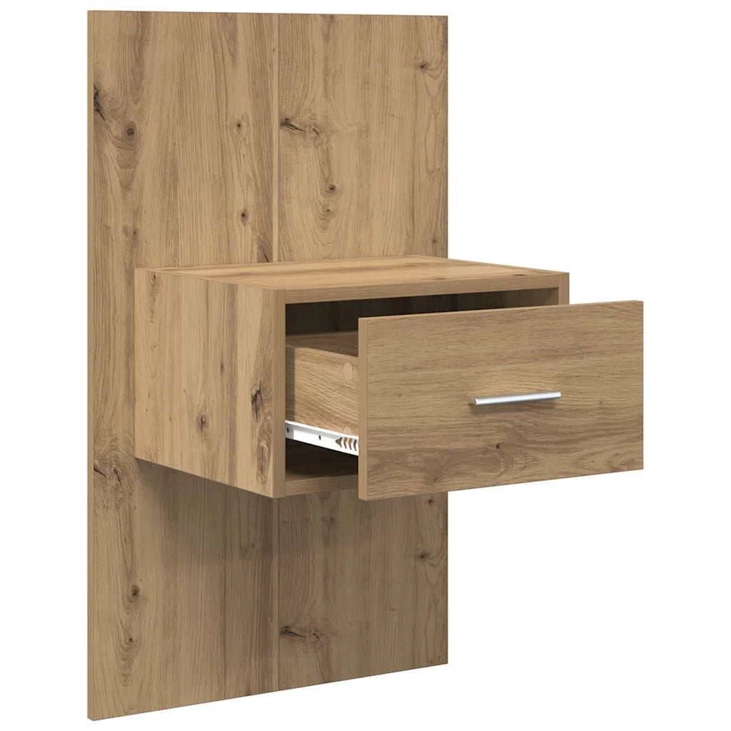 Set di 2 Comodini | Armadio da Notte | Mobiletto da notte Rovere artigianale 50 x 32,5 x 80cm