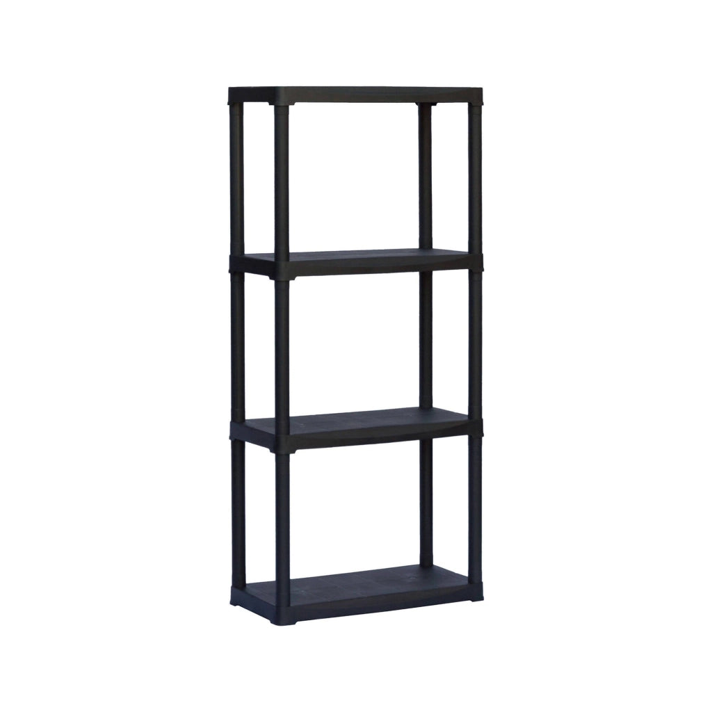 Scaffale a 2 ripiani in Akay, Scaffalatura multiuso per interno o esterno, 100% Made in Italy, cm 60x30h133, colore Antracite