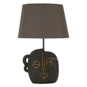 Lampada da Tavolo VKH162, Marrone, Poliresina, 30,5x30,5x46 cm