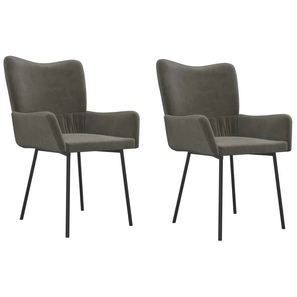 Sedie da Pranzo 2pz Grigio Scuro in Velluto 347661