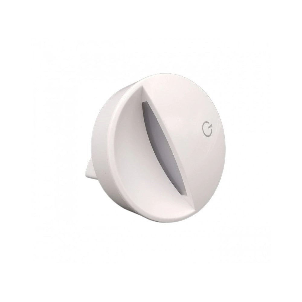 Trade Shop - Lampada Notturna Con Spina Accensione Touch Punto Luce Led Tonda Bianco Xgcmd-001 -