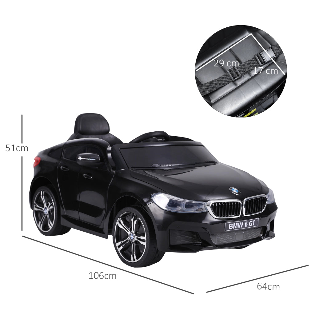 Auto elettrica per bambini BMW 6 GT ¨C zephmum ¨C 6V 3Km/h nero con telecomando