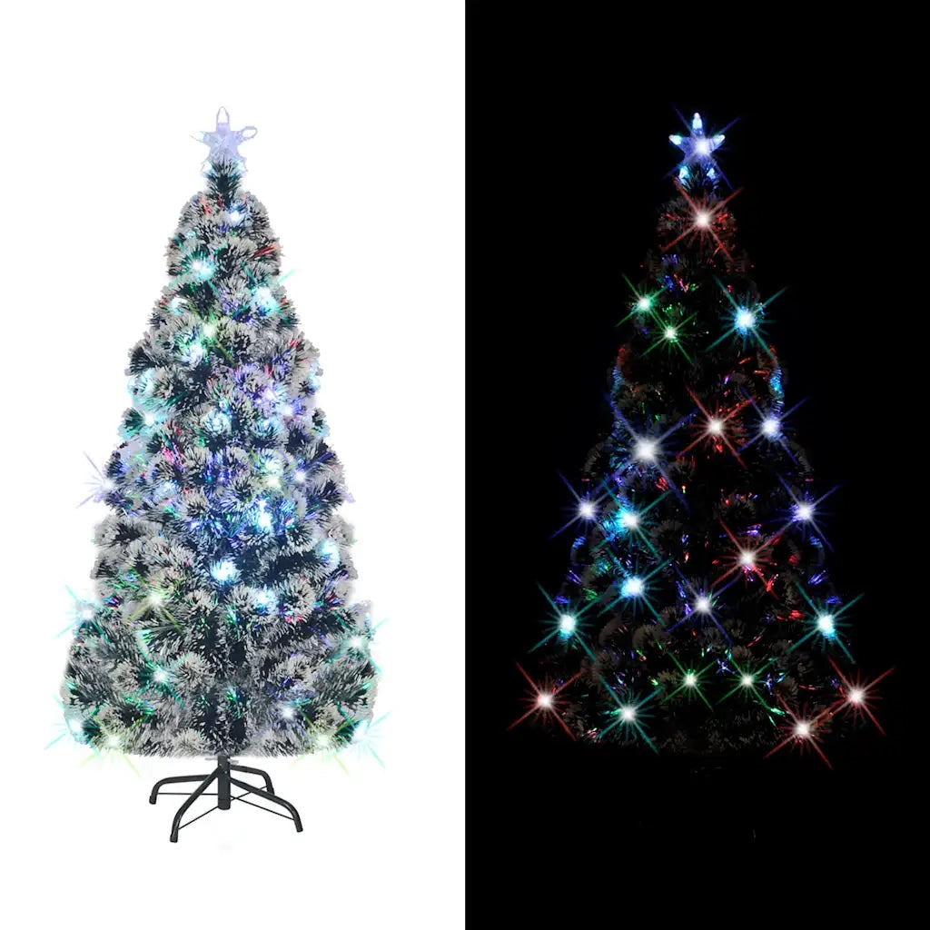 Albero di Natale | Decorazioni natalizie Preilluminato con Supporto e LED 210 cm Fibra Ottica