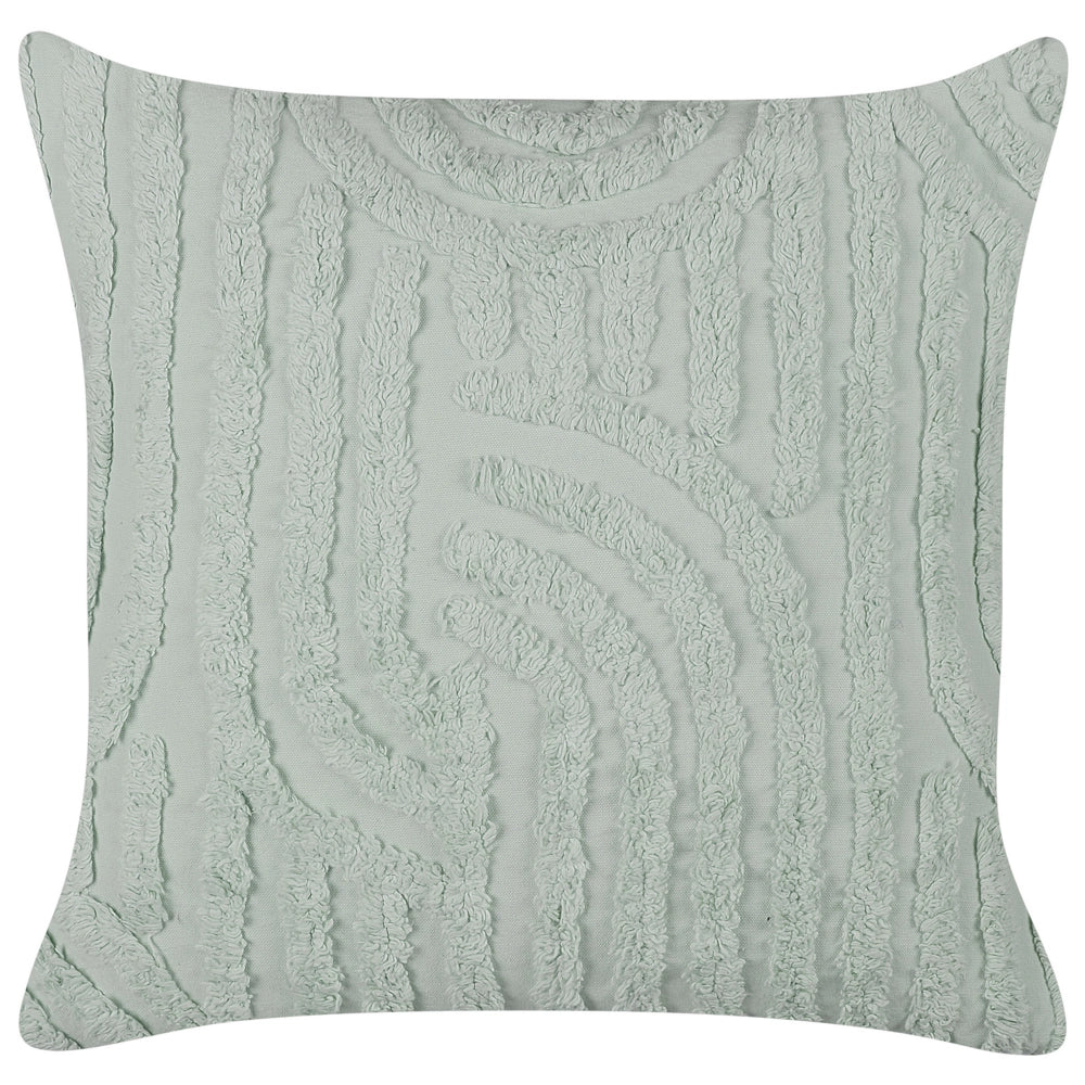 Set di 2 cuscini decorativi verde menta in cotone e poliestere 45 x 45 cm con motivo astratto quadrato, moderno accessorio per la casa.