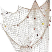 Decorazione per Parete Mediterranea a Rete di Cotone 200x150 cm con Conchiglie Decorative